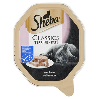 Sheba kattenvoer - classic paté - natvoer - zalm - kuipjes 22x85g