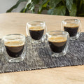HI HI Espressokopjes dubbelwandig 4 st 80 ml transparant