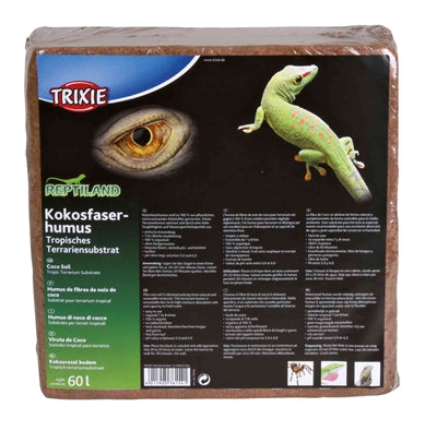 Trixie kokosvezelhumus substraat 60l - schimmelvrij, ph neutraal, geperst voor reptielen
