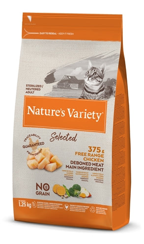 Natures variety nature's variety - selected sterilized free range chicken kattenvoer.