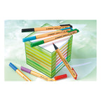 Stabilo greenpoint - hardtip fineliner 0,8 mm - nylon punt - co2 neutraal - etui met 4 kleuren