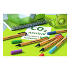Stabilo greenpoint - hardtip fineliner 0,8 mm - nylon punt - co2 neutraal - etui met 4 kleuren