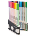 Stabilo pen 68 brush - premium brush viltstift - met flexibele penseelpunt - colorparade met 20 verschillende kleuren