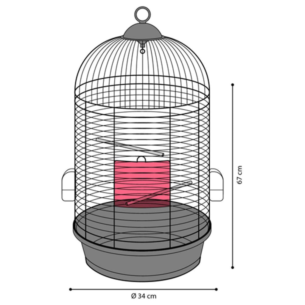 FLAMINGO FLAMINGO Parkietenkooi Sanna 2 34x34x67 cm wit