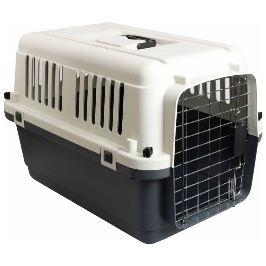 Flamingo transportbox hond s 61×40×41 cm – transportkooi nomad donkergrijs