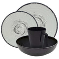 Eurotrail serviesset isla - 16delig - zwart naturel - melamine