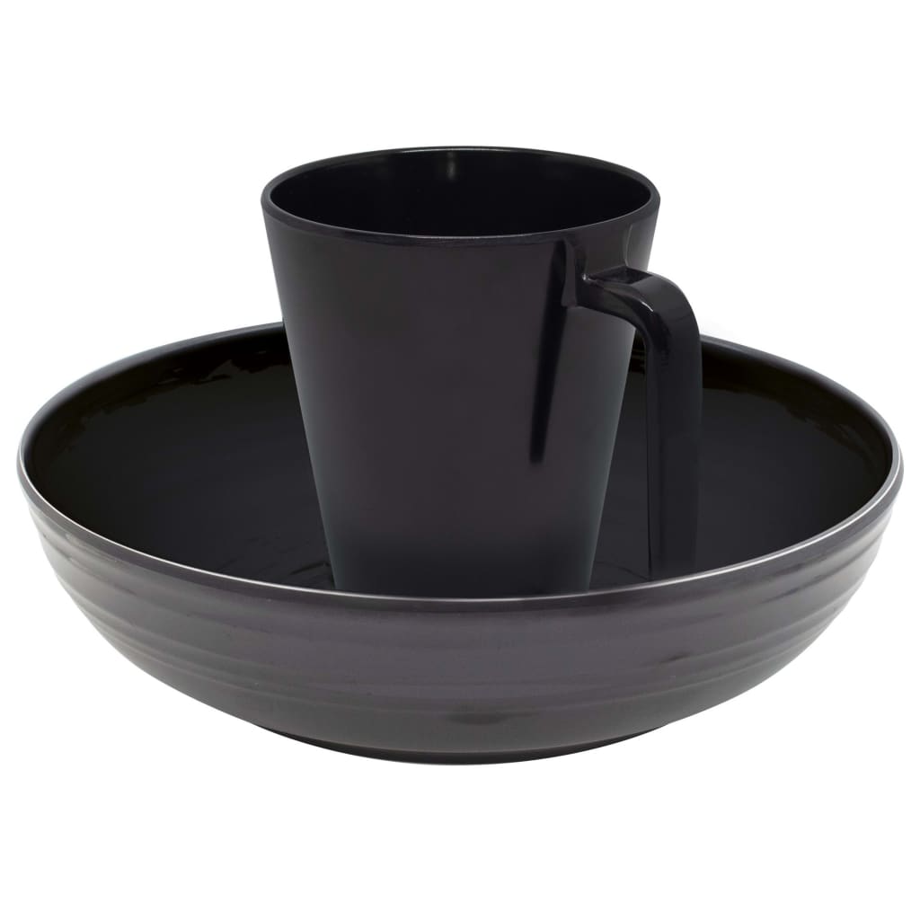 Eurotrail serviesset isla - 16delig - zwart naturel - melamine