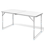 VidaXL Campingtafel inklapbaar en verstelbaar 120x60 cm aluminium