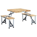 Vidaxl campingtafel inklapbaar met 4 zitjes staal en aluminium