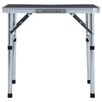 VidaXL Campingtafel inklapbaar 60x45 cm aluminium grijs