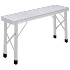 VidaXL Campingtafel inklapbaar met 2 banken aluminium wit