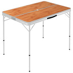 VidaXL Campingtafel inklapbaar met 2 banken aluminium bruin