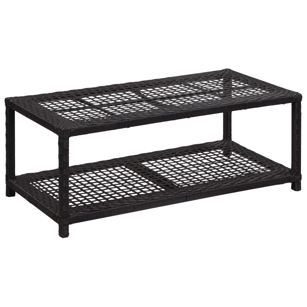Vidaxl schoenenbank 80x40x30 cm poly rattan zwart