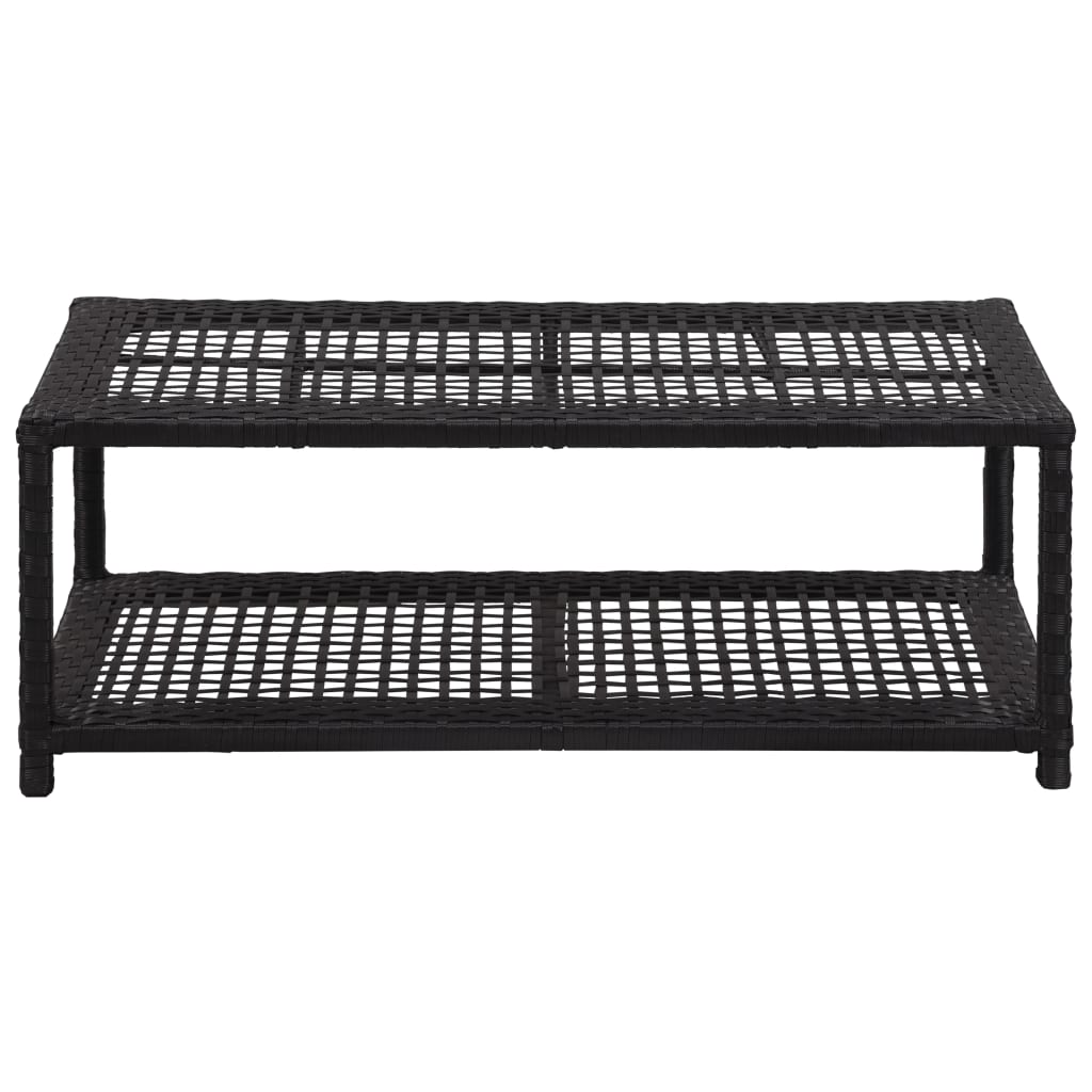 Vidaxl schoenenbank 80x40x30 cm poly rattan zwart