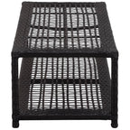 Vidaxl schoenenbank 80x40x30 cm poly rattan zwart