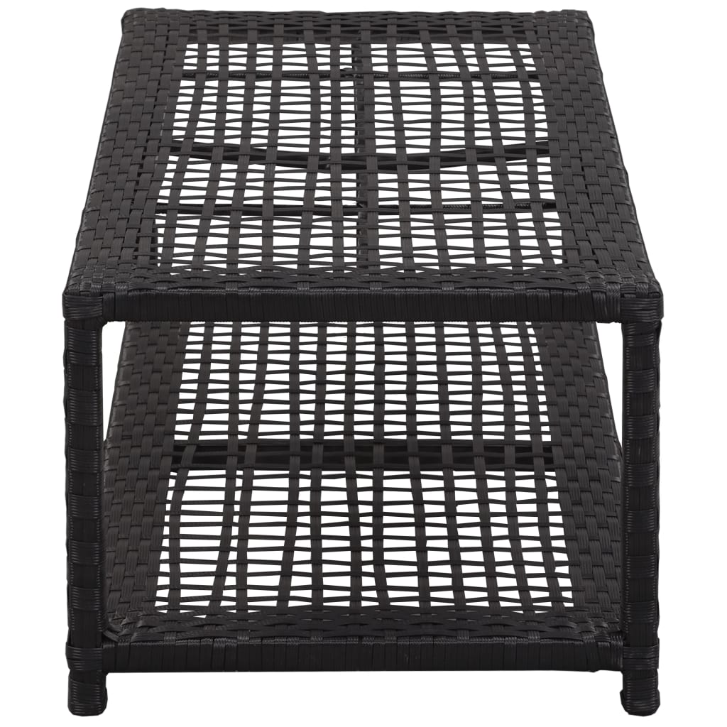 Vidaxl schoenenbank 80x40x30 cm poly rattan zwart