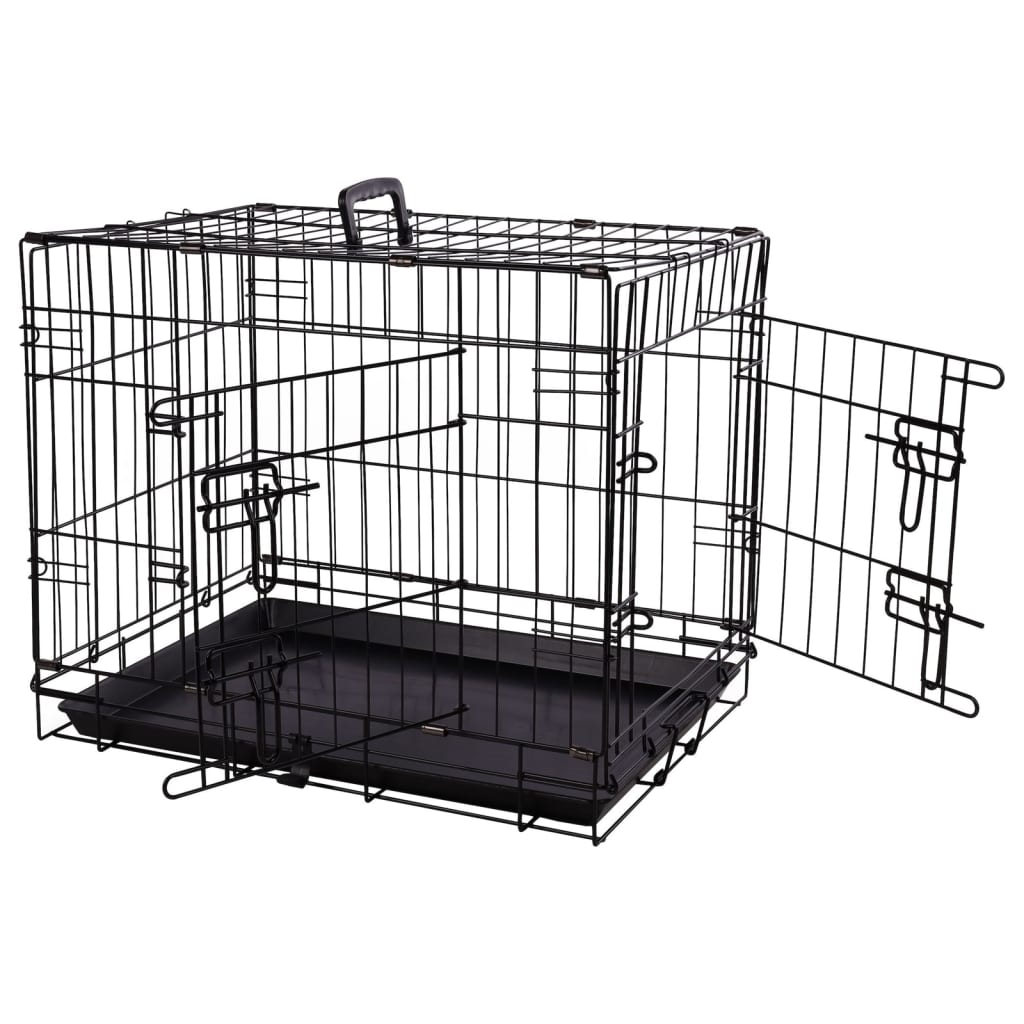 FLAMINGO FLAMINGO Draadkooi Mezo met schuifdeur S 43x61x50 cm zwart