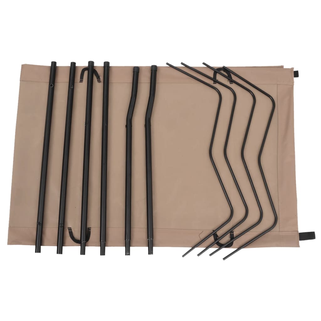 VidaXL Campingbed 180x60x19 cm oxford stof en staal taupe