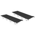 VidaXL Campingbedden 2 st 180x60x19 cm oxford stof en staal zwart