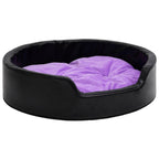 VidaXL Hondenmand 99x89x21 cm pluche en kunstleer zwart en paars