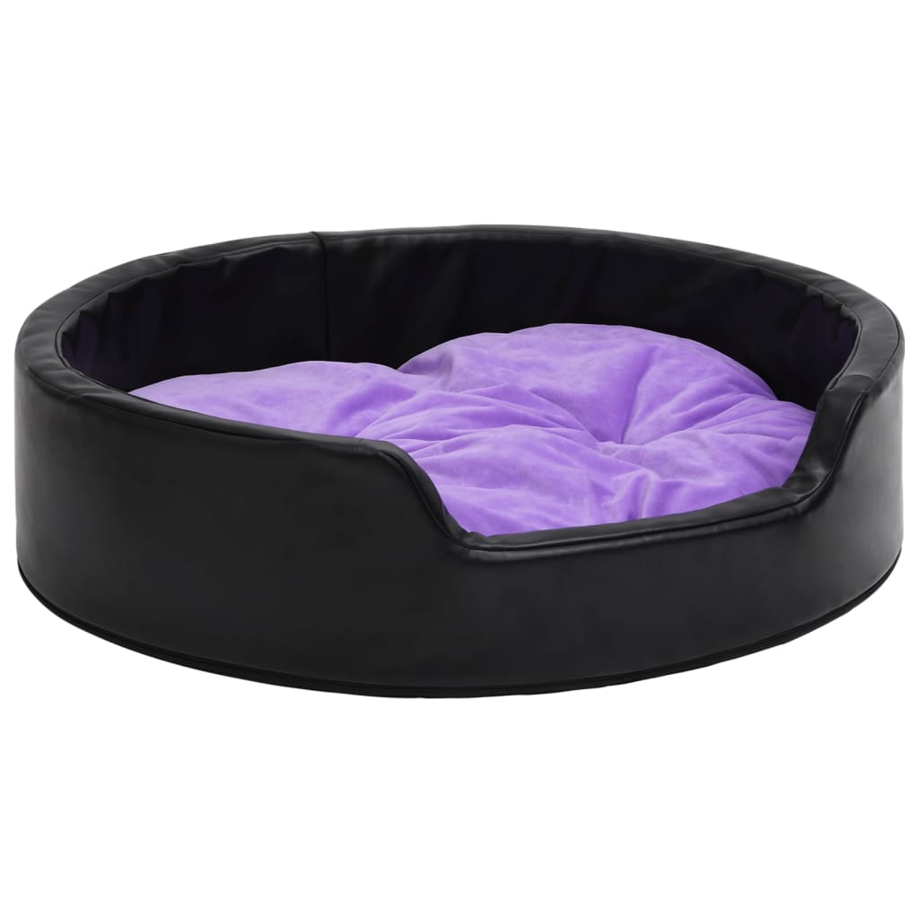 VidaXL Hondenmand 99x89x21 cm pluche en kunstleer zwart en paars
