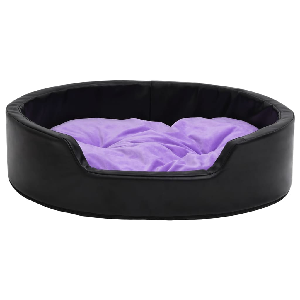 VidaXL Hondenmand 99x89x21 cm pluche en kunstleer zwart en paars