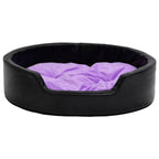 VidaXL Hondenmand 99x89x21 cm pluche en kunstleer zwart en paars