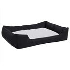 VidaXL Hondenmand linnen-look 85,5x70x23 cm fleece zwart en wit