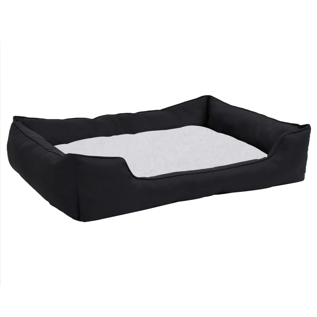 VidaXL Hondenmand linnen-look 85,5x70x23 cm fleece zwart en wit