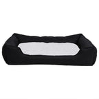 VidaXL Hondenmand linnen-look 85,5x70x23 cm fleece zwart en wit