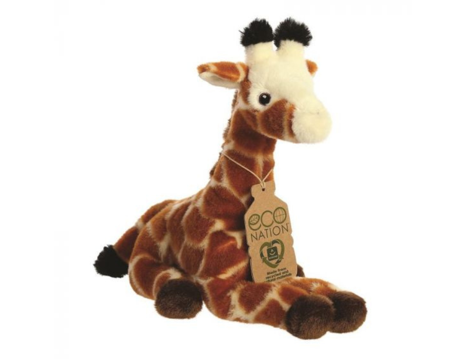 Eco nation pluchen knuffel - giraf - 26 cm