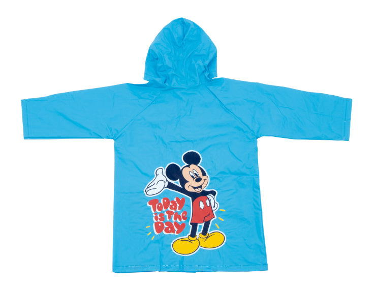 Arditex Regenjas Mickey Today is The Day junior PVC lichtblauw maat 6 jaar