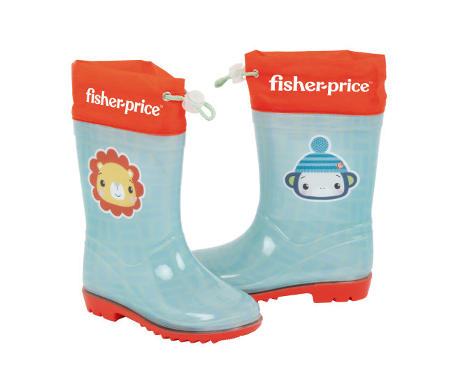 Arditex Regenlaarzen Fisher-Price junior PVC textiel lichtblauw rood maat 24