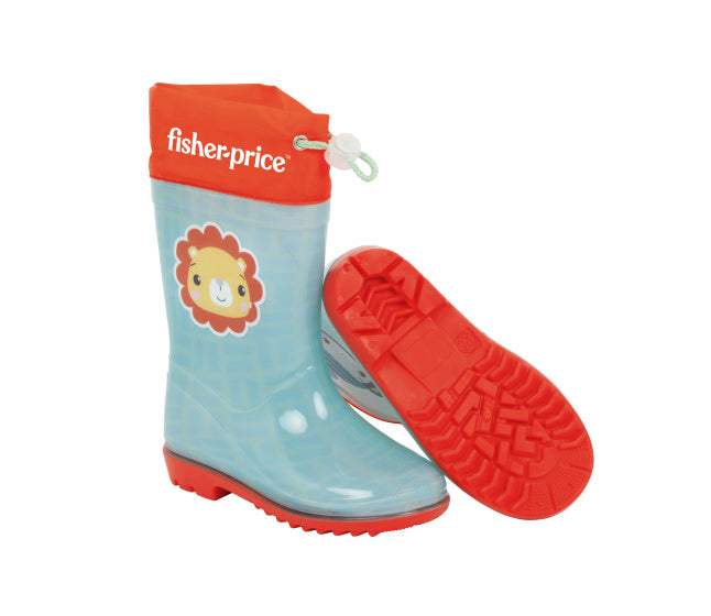 Arditex Regenlaarzen Fisher-Price junior PVC textiel lichtblauw rood maat 28