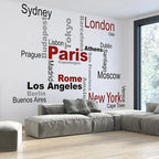 Crearreda Muursticker Cities 290 x 220 cm vinyl zwart 21-delig