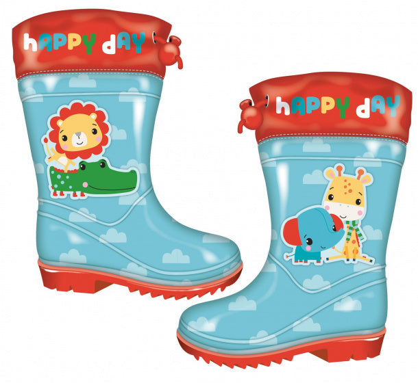 Fisher price Regenlaarzen junior PVC lichtblauw rood maat 28
