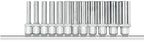 Gedore dopsleutelset 1 4” | 6-kt | + rail | 12-dlg - 3300021