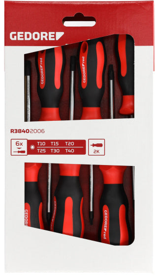 Gedore red | r38402006 | 2c-schroevendraaierset tx | 6-delig - r38402006