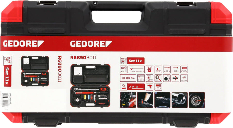 Gedore red | r68903011 | wielmontage-set | incl. momentsleutel | 40 - 200 nm - 3300400