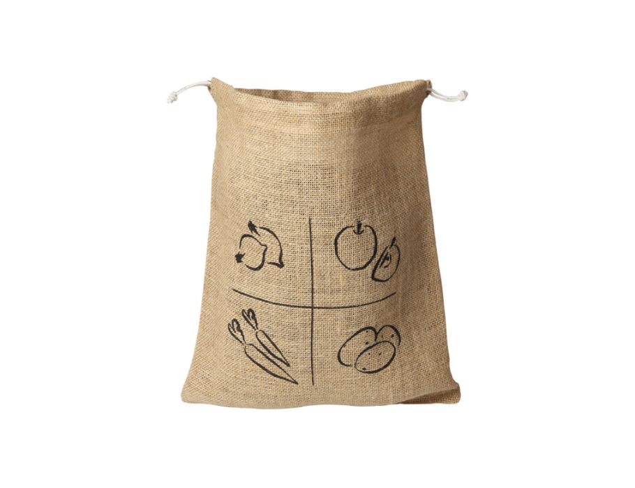 Ah! table! groente-fruit bewaarzak jute - medium