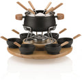 Kela Natura fonduecarrousel 39 x 32 cm RVS 23-delig zwart