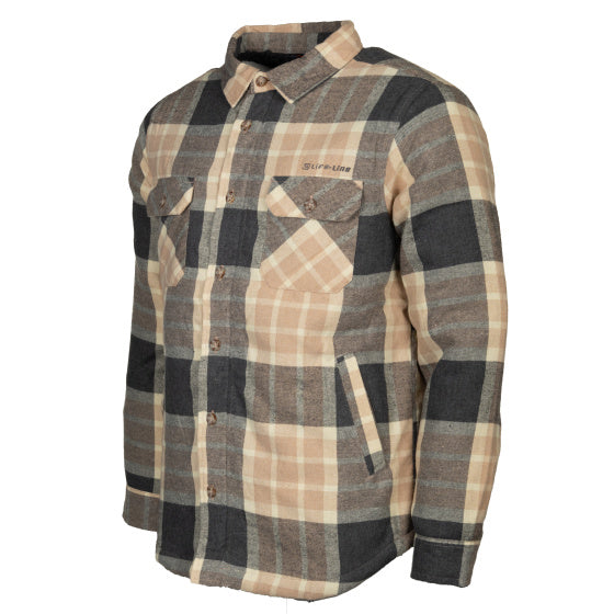 Life line Jervis Padded Flannel Shirt heren beige maat L