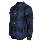 Life line Jervis Padded Flannel Shirt heren blauw zwart maat XL