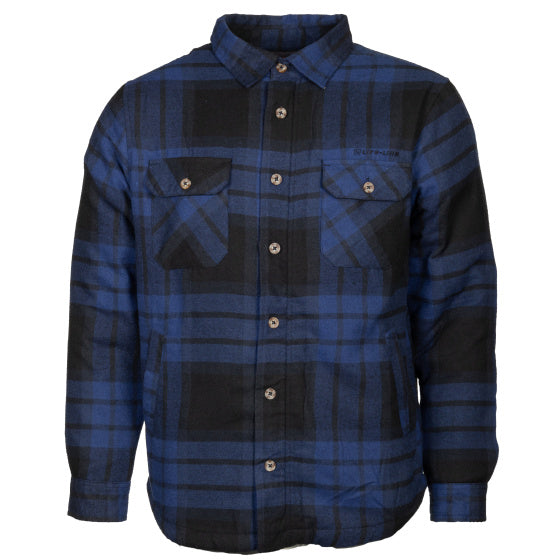 Life line Jervis Padded Flannel Shirt heren blauw zwart maat L