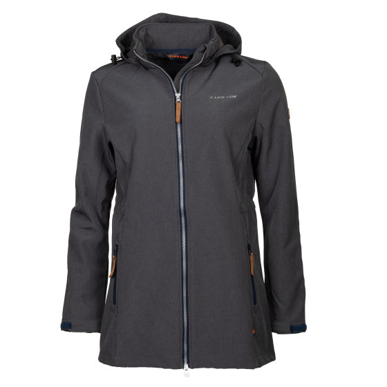 Kya softshell parka dames donkergrijs maat L