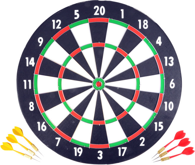 Longfield dartbord papier, dikte 1 cm met 6 darts