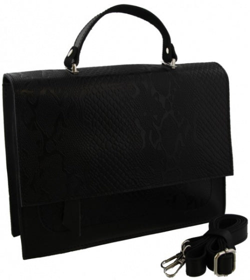 Mh bijoux Schoudertas dames 28 x 21 x 5 cm leer zwart 2-delig