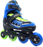 Move Inline skates Fast semi-softboot verstelbaar blauw groen maat 38-41