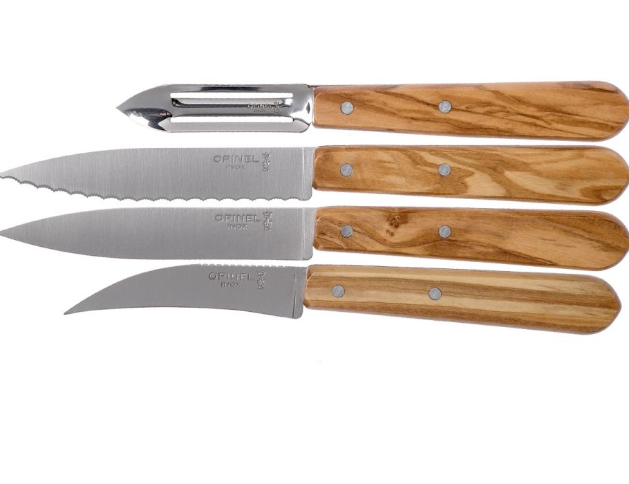 Opinel keukenmessen olijfhout - 4-delig