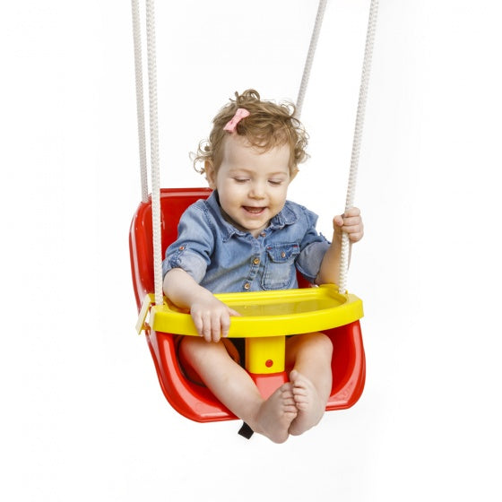 Paradiso toys Babyschommel met blad 2-in-1 Rood